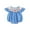 Blue, variant on Infant Baby Girls Fourth of July Outfit Plaid Bubble Romper Fly Sleeve American Flag Embroidery Bodysuit Summer Clothes