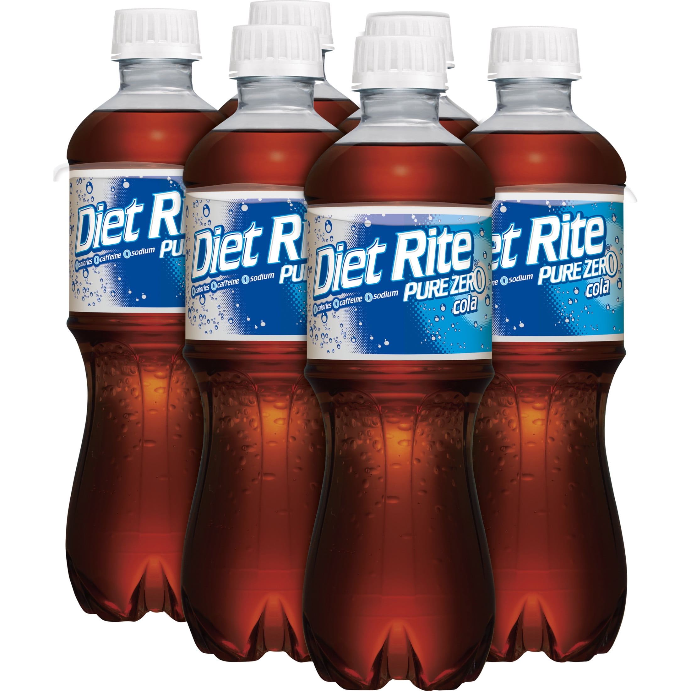 (3 pack) Diet Rite Caffeine Free Soda Pop, 16.9 fl oz, 6 Pack Bottles