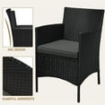 thumbnail image 7 of Yaheetech 3-Piece Patio Wicker Coffee Table and Chairs Set for Garden Deck, Black/Gray, 7 of 7