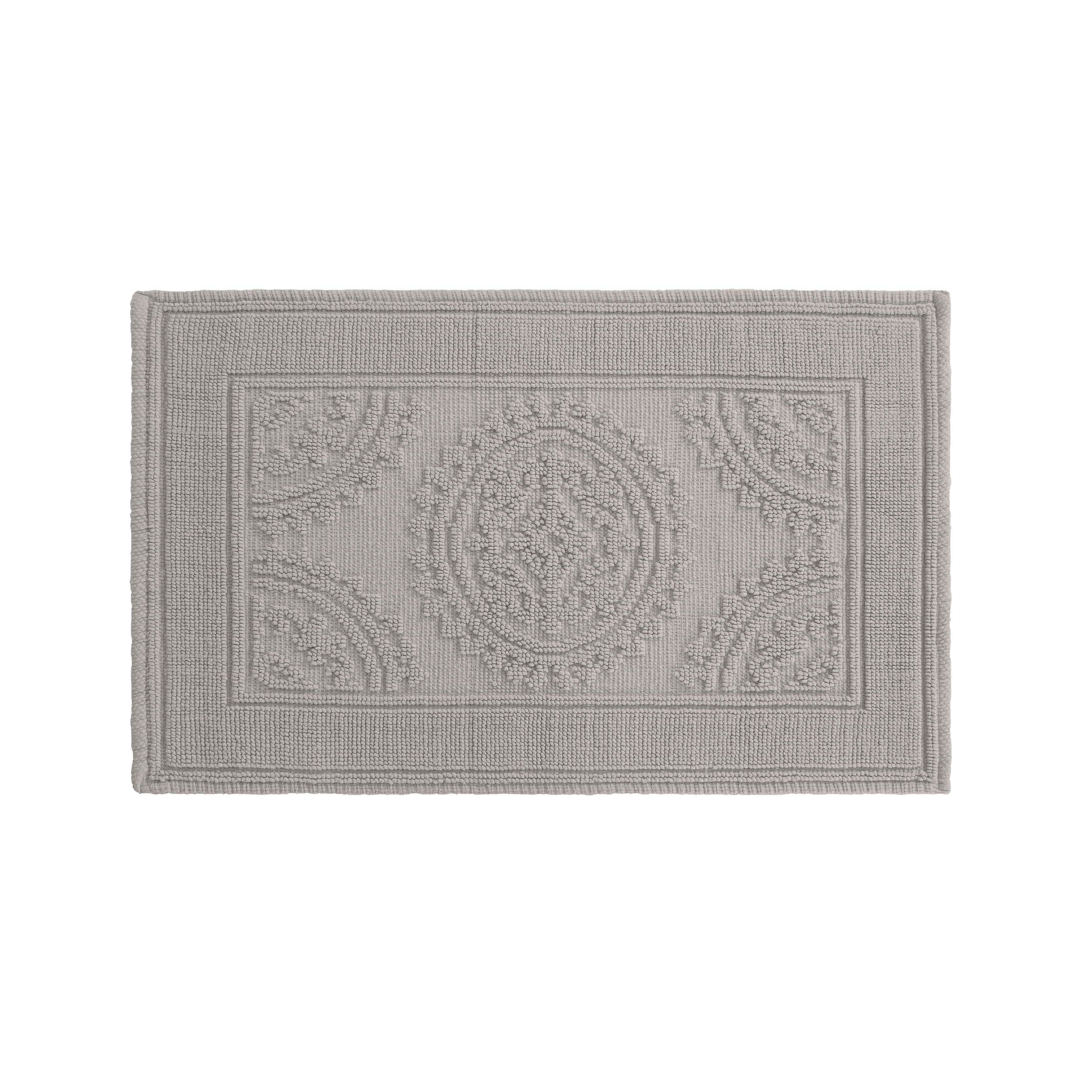 Taupe Grey, Medallion, 21" x 34" Bath Rug, Jean Pierre