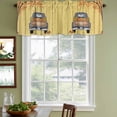 thumbnail image 4 of 2 Pack Valances for Windows, Fall Truck Window Valances for Living Room/Bedroom/Bathroom, Thanksgiving Tree Maple Leaf Pumpkins Retro Light Filtering Kitchen Curtain Valance 54"W x18" L, 4 of 9