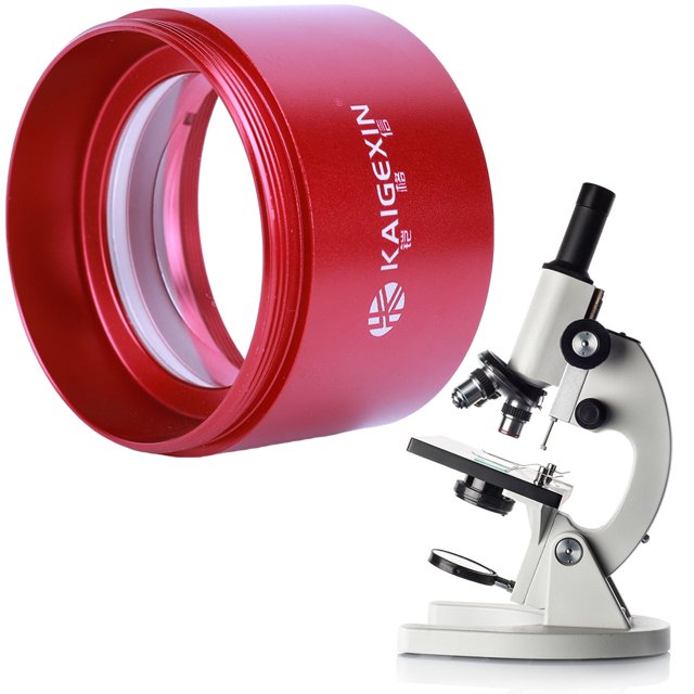 Microscopio Objetivo Auxiliar Especial KGX 0.5X 0.7X Cgtredaw Lente Cámara Teleconvertidor Rojo
