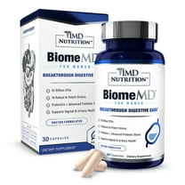 1MD Nutrition BiomeMD Probiotics for Women | Digestive Supplement with 62 Billion CFUs & Prebiotics | 30 Capsules