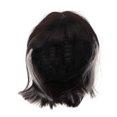 thumbnail image 1 of Peluca corta bob para mujer, con orejas colgantes, teñida en negro leonado y beige gris, pelo sintético corto y liso con flequillo., 1 of 14