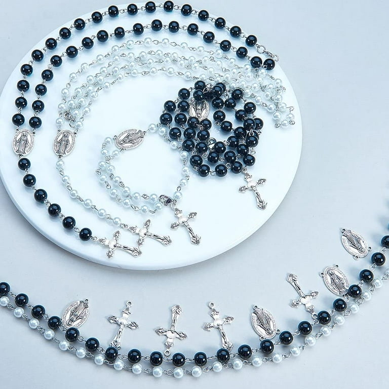 PLIGREAT 6 Sets Rosary Beads Necklace Making Kit, DIY Catholic Rosary