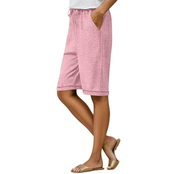 TYGHBN Knee Length Sweat Shorts for Women Summer Cozy Loose Drawstring Waist Running Short Pants Athletic Top and Pants Set Women Two Piece Casual Womens Dress Pants for Work Business Casual Petite