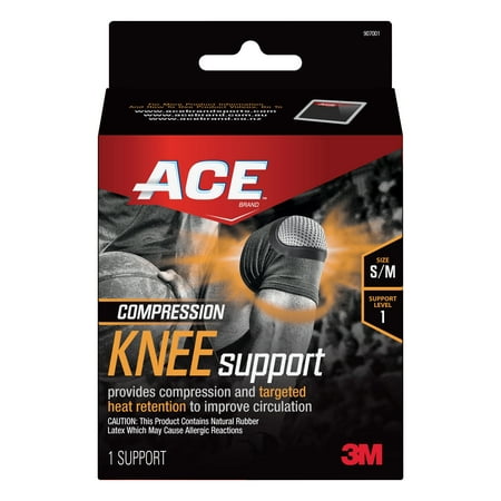 ACE Compression Knee Support, Small/Medium, Black, 1/pack