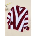 thumbnail image 4 of Inevnen Women's Sweaters Casual Long Sleeve V-neck Striped Fall Pullover Knit Sweater Tops, 4 of 8
