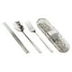 thumbnail image 2 of Juego de cubiertos portátil de acero inoxidable con caja de almacenamiento | Cuchara, tenedor y palillos | Utensilios de viaje reutilizables para acampar, la oficina y la escuela, 2 of 6