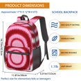 thumbnail image 3 of Red and White Tie Dye Pattern 17" Waterproof Oxford School Backpacks for Teens, S-Shape Padded Straps, for School, Travel, Hiking, Camping, 3 of 5