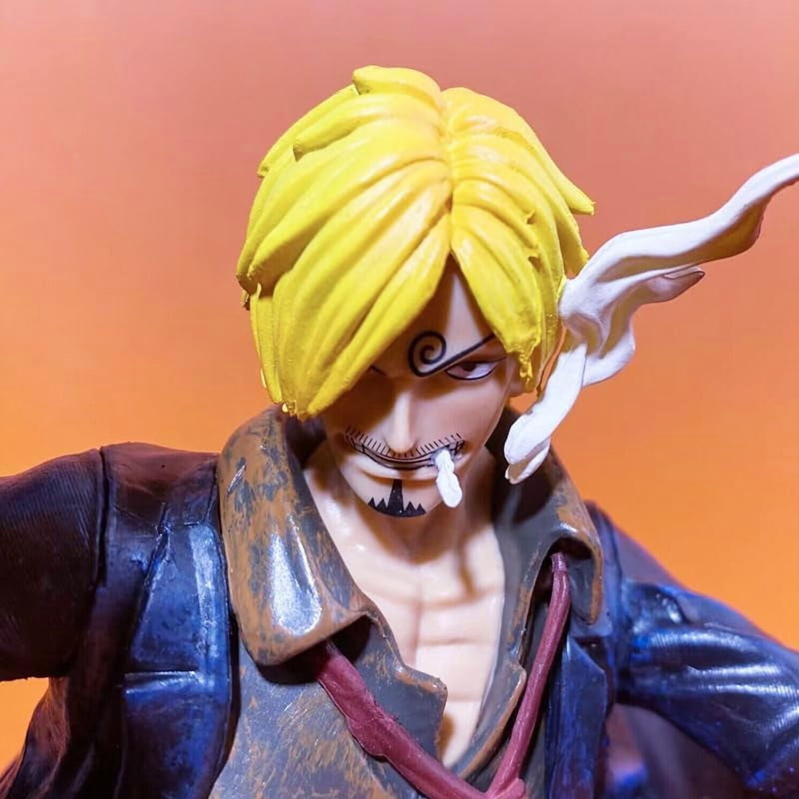 Sanji Figure Kicking Fighting Sanji Anime Figures 35cm/13.8inch PVC Character Figurine Cosplay Model Collectible for Anime Fans Gift