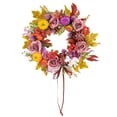 thumbnail image 2 of Corona de otoño de calabaza, corona de cosecha, adorno colgante en la pared, corona de flores artificiales para ventana, chimenea, pared interior y, 2 of 9
