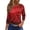 #01Red, variant on Women's Halloween Cat Pumpkin Print 3/4 Sleeve Crew Neck Casual T-Shirt Red M