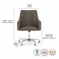 thumbnail image 4 of Bush Business Furniture Echo Mid Back Leather Box Chair Washed Gray Leather, 4 of 8