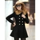 thumbnail image 4 of Gabardina De Cuello De Piel De Lana Delgada Negra Chaqueta Cruzada M-78692.01 Likrtyny Mujer, 4 of 6