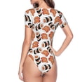 thumbnail image 4 of Gaeub Sushi Roll Women'S Short Sleeve One Piece Swimsuit Sexy High-Waisted Bodysuit For Swimming, Beach, Sports - Large, 4 of 9