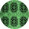 thumbnail image 1 of Ahgly Company Indoor Round Oriental Emerald Green Industrial Area Rugs, 6' Round, 1 of 4
