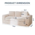 thumbnail image 2 of BYBYME Folding Sofa Bed,8 Inch Memory Foam Mattress Convertible Floor Sofa with Pillows,High Density Support Foam,Portable Sleeper Chair,Multifunctional Floor Sofa for Living Room Bedroom,Beige, 2 of 11
