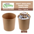 thumbnail image 5 of EcoQuality [25 Pack] 26 oz Disposable Kraft Paper Soup Containers - Pint Ice Cream Containers, Frozen Yogurt Cups, Restaurant, Microwavable, Take Out, Food Storage, Recyclable, 5 of 9