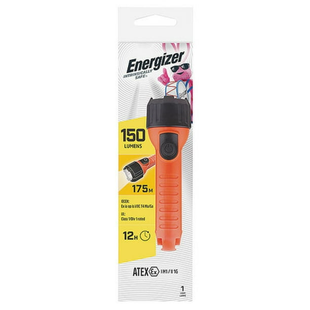 Energizer Orange And Black MAX Industrial Flashlight With LED (Requires 2 AA Batteries Sold