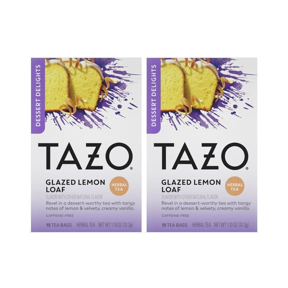 TAZO Dessert Delights Black Tea, Glazed Lemon Loaf, Caffeinated, Tea Bags (2 pck., 30 ct.)