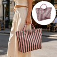 thumbnail image 2 of Striped Beach Tote Bag, Large Capacity Waterproof Striped Shoulder Handbag, Lightweight Reusable Grocery Shopping Bag, Casual Multicolor Stripe Carry Bag for Travel Pool Picnic Daily Outdoor Use, 2 of 7