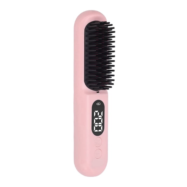 Navoby 2 En 1 Soldado, Cepillo Alaciador De Cabello, Plancha De Cabello, Pelo Calentado Que Endereza El Cepillo De Iones Negativos 30s Calentamiento RÁPIDO Plancha Recargable