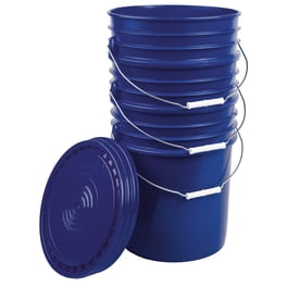 Lot de 5 x Seau 5 litres en Plastique avec Couvercle – Étanche, Réutilisable et Idéal pour Produits Alimentaires ou Industriels