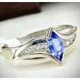 thumbnail image 2 of 2Ct Marquise Cut Lab-Created Tanzanite Women Ring 14K White Gold Plated, 2 of 4