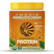 Sunwarrior Natural Protein Classic Plus | Organic Vegan Protein Powder, 13.2 oz