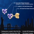 thumbnail image 2 of Gem Stone King 14K Yellow Gold Blue Tanzanite Stick Earrings for Women | 1.00 Cttw | Gemstone December Birthstone | Heart Shape 5MM, 2 of 6
