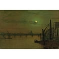 thumbnail image 3 of John Atkinson Grimshaw 24x17 Black Modern Framed Museum Art Print Titled - Waterloo Bridge, London, Looking East (1883), 3 of 5