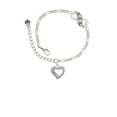 thumbnail image 2 of Delight Jewelry Silvertone Textured Open Heart Silver-tone Paw Infinity Link Chain Bracelet, 6"+2" Extender, 2 of 3