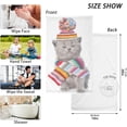 thumbnail image 3 of GZHJMY Face Hand Towel Set Cute Kitten Wearing A Scarf and Warm Hat Washcloth Washcloths, Quick-Dry Highly Absorbent Bath Towel- Pack of 2, 3 of 7