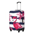 thumbnail image 2 of Naloa Dark Blue Stripes and Pink Flamingos Elastic Suitcase Protector, Travel Suitcase Protector Cover Fits 18-32in Suitcase - Large, 2 of 9