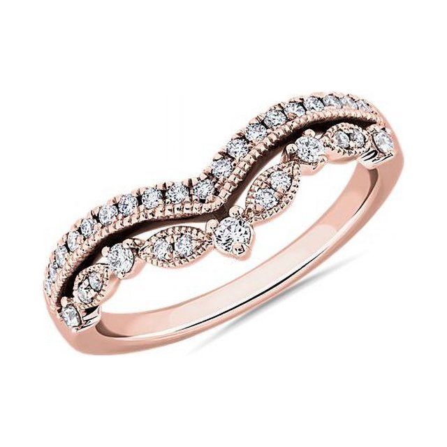 0.20 T.C.W Round Shape Natural Diamond Latest Design Wedding Eternity Band for Ladies Solid 14K Rose Gold Size 8
