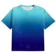 thumbnail image 4 of GuangCheng Mens Tops,Ombre,Gradient Short Sleeve,Soft,Breathable,Lightweight,Comfortable,Casual Oversized Tshirts,Blue,Size 3XL, 4 of 4