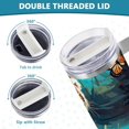 thumbnail image 5 of SKYSONIC 40 oz Butterfly Tiger Tumbler with Handle and Straw Lid, Insulated Cup Reusable Stainless Steel Water Bottle Travel Mug, 5 of 7