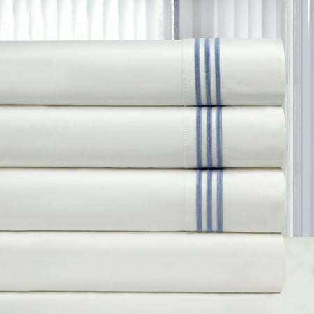 PointeHaven Living Celeste Home 300 TC Egyptian Cotton 3 Lines Embroidery Sheet Set