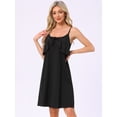 thumbnail image 2 of DARING DIVA Women's Sleeveless Loose Fit Chemise Ruffle Camisole S Black, 2 of 7