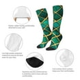thumbnail image 6 of Daiia Sports Socks Green Mosaic Glass Printed Novelty Crew Socks for Men Women Knee High Socks Cotton Socks Soft & Breathable Support Unisex Socks, 6 of 9