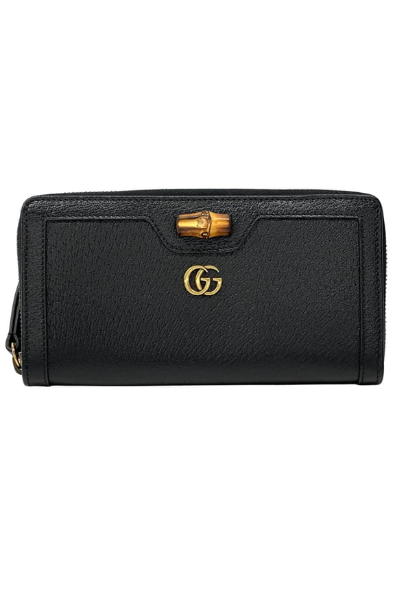 Pre-Owned Gucci GUCCI Wallet for Women and Men, Brand Name, Bamboo Petite Marmont Long Wallet,...