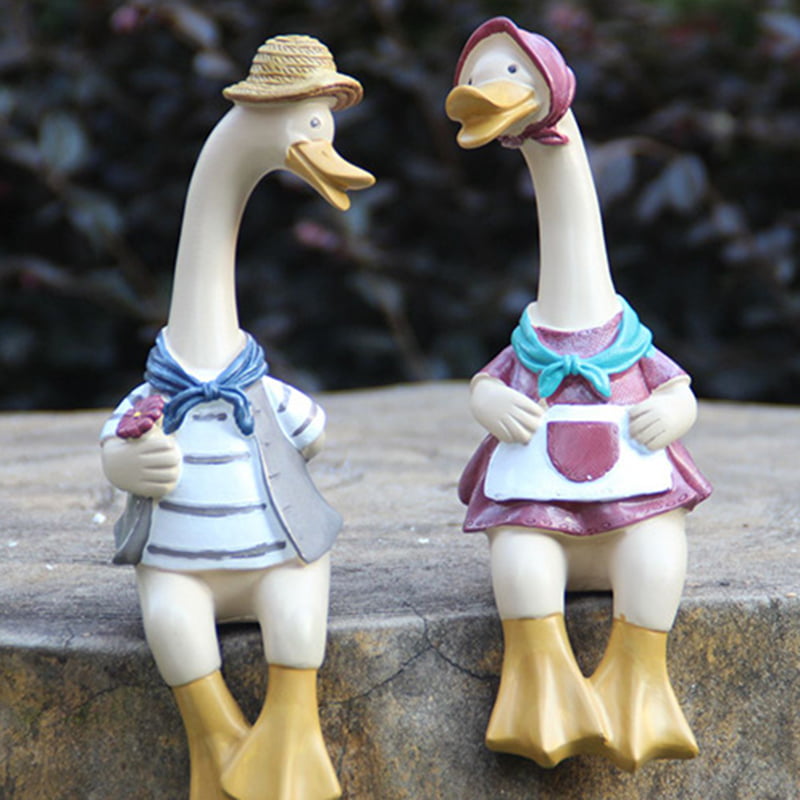 Details about   4PCS/Set Duck Statue Creative Duck Ornament Duck Craft for Yard Garden Lawn 