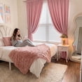 thumbnail image 4 of NICETOWN Pink Velvet Curtains for Girls' Room, Room Darkening Rod Pocket Thermal Insulating Luxury Pom Pom Velvet Drapes for Bedroom Living Room Home Theater, 52"x84", 2 Panels, 4 of 9