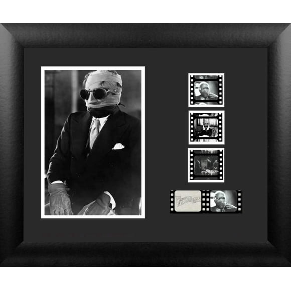 L'Homme Invisible (Claude Rains 1933) Monstres Universels FILMCELLS Art Mural Encadré Présentation -3x Clips de Film 35mm - 13x11 - Rare Collection