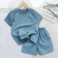 thumbnail image 5 of XZNPDUCQ Toddler Girls Clothes Baby Summer Outfit Short Sleeve T-Shirt Tops Casual Elastic Short 2PCS Set For 6 12 18 24 Months 2T 3T 4T 5T Dailywear Blue，8-9 Years, 5 of 6