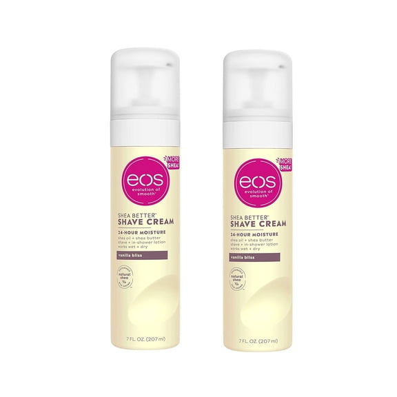 EOS Shave Cream, Vanilla Bliss, 7 oz (Pack of 2)