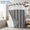 Grey, variant on MORAVE Black Ringless Chevron Tufted Cloth Shower Curtain and Liner Set, No Hook Snap in Waterproof Washable Fabric Bath Curtain with See Through Top Window for Bathroom Hotel 71" x 74"
