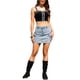 thumbnail image 2 of Top de tanque de cultivo para mujeres, sin mangas, con botones, escote cuadrado, blusas de salir, S negro, 2 of 6