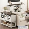 thumbnail image 6 of ANPOO Rustic Sofa Table, Large Console Table Entryway Table with 2 Barn Door Cabinets & 1 Drawer for Living Room, 6 of 8